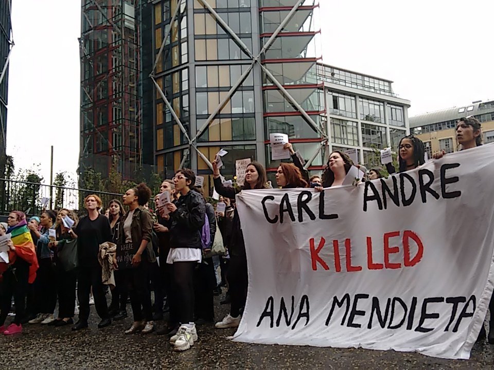Carl Andre inside, protest outside @ Tate #whereisanamendieta