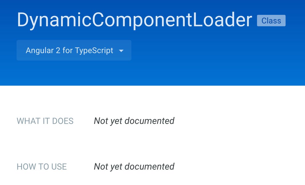 scottbolinger's tweet image. How you know you’re on the bleeding edge #notdocumented #angular2