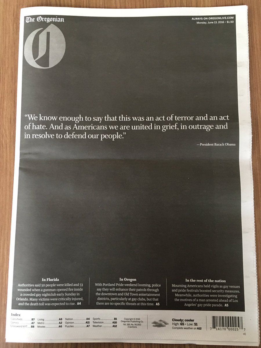 MattGeorgeMoore's tweet photo. Today's A1 of the @Oregonian: https://t.co/01XjyZoOhu
