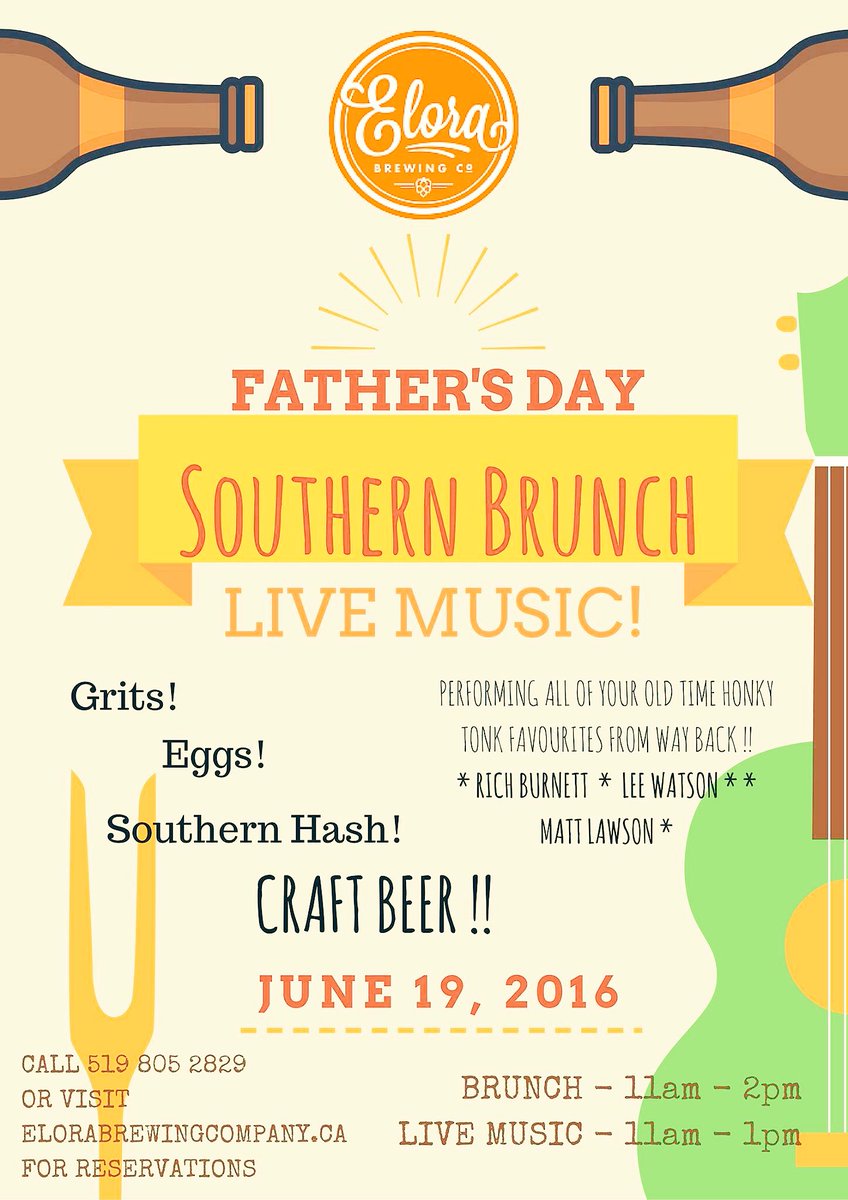 elorabrewingco's tweet image. #FathersDay southern brunch w/ live music!  Book now for your spot.  See poster for details!! @riverfestelora