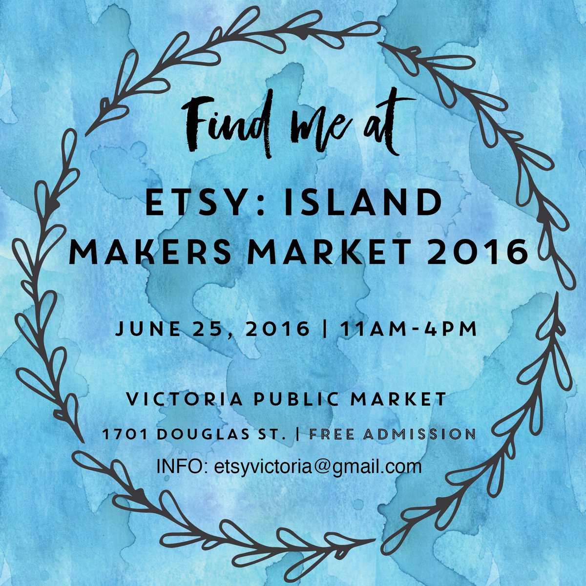 GreetsDesigns's tweet photo. Who is excited for the next #Etsy Market in #YYJ on #June 25th? I know I am! https://t.co/4yp02dHPse