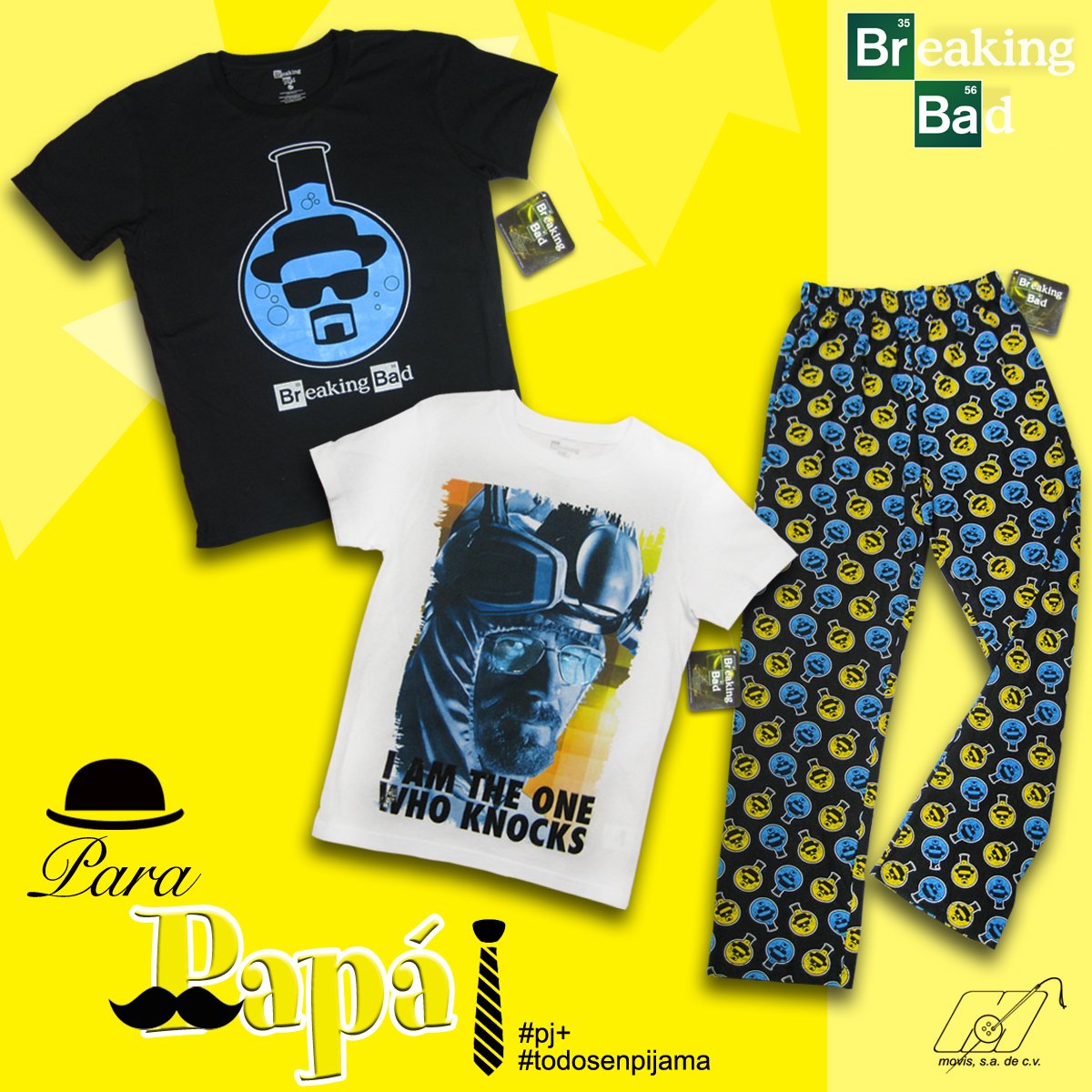 MovisMexico's tweet photo. Si aún no tienes el regalo para Papá, vete preparando #BreakingBad #DíadelPadre #pj+ #todosenpijama. https://t.co/UQspnEKSl0