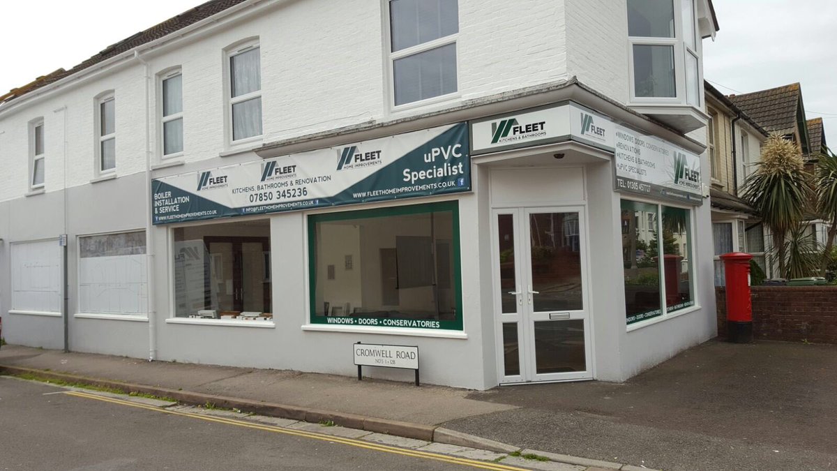 PopcornJulie's tweet photo. Congratulations to clients @Fleet2015 home improvements showroom now open 87 Abbotsbury Rd Weymouth #DorsetHour https://t.co/08okCbI9Vn