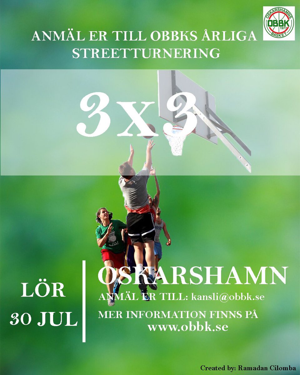 Anmäl er till Årets streetbasketturnering! 
Fram till den 1 juli så bjussar vi på halva anmälningsavgiften! 🏀