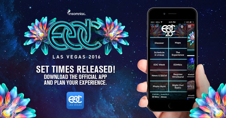 Edc Las Vegas Set Times For Edclv Are Here Download The App Plan Your Edc Experience Now T Co Y9xtvbilrb