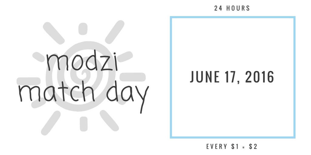 wearemodzi's tweet photo. Next #modzimonday is our first Modzi Match Day! On June 20th every donation made will be MATCHED, dollar-for- dollar https://t.co/8Ya7O1kvYf