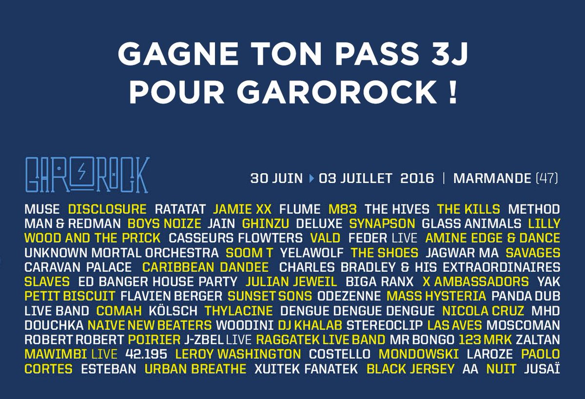 Uncle_Sound's tweet photo. CONCOURS @garorock Festival - Follow &amp; RT pour tenter de gagner un pass 3J ! Plus d'infos : https://t.co/XyIL4hJBPb https://t.co/GaLZaBw3BY