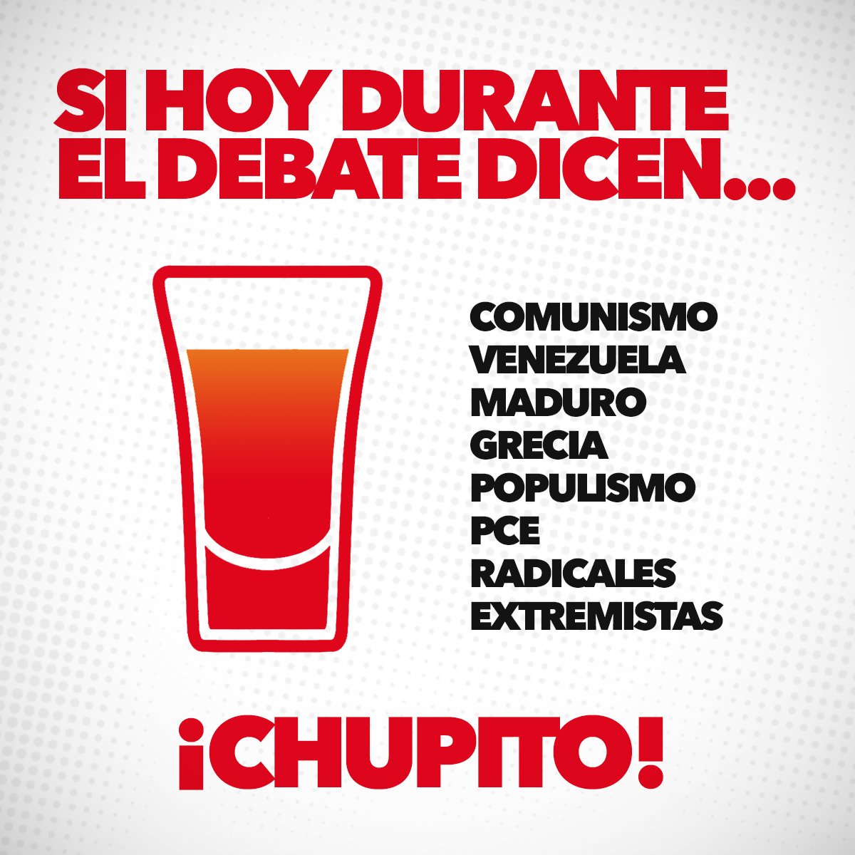 IzquierdaUnida's tweet photo. ¡El #debate13J está a punto de empezar! ¡Imprime el bingo y prepara los chupitos! https://t.co/1CRHV9qG8e