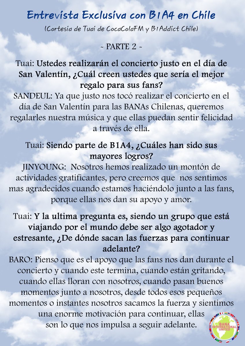 BANAIntlUnited's tweet photo. Entrevista exclusiva con B1A4 en Chile.

Cortesía de Tuai (CocaCola FM) y B1ADDICT Chile :)
#B1A4AdventureInChile https://t.co/DUQ9dSleN4