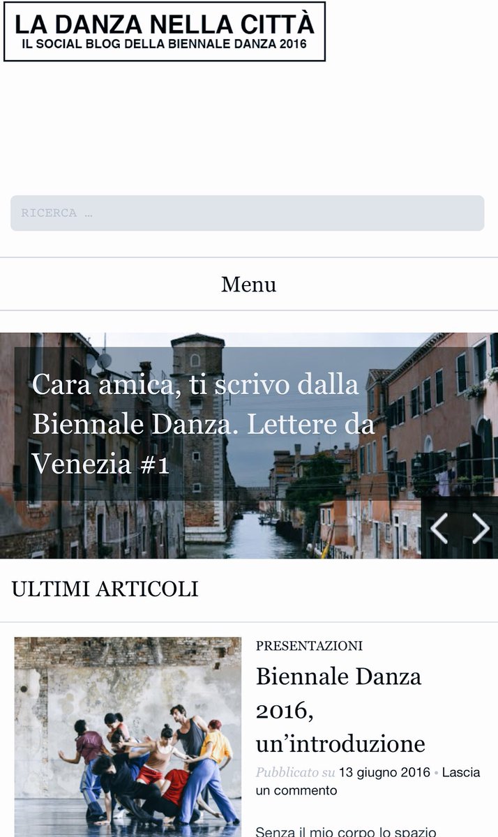 danzanellacitta's tweet photo. Siamo online! Seguiteci per conoscere #BiennaleDanza2016 dall'interno. 
https://t.co/VfsI2MObVP https://t.co/u5Zo7EMZWE