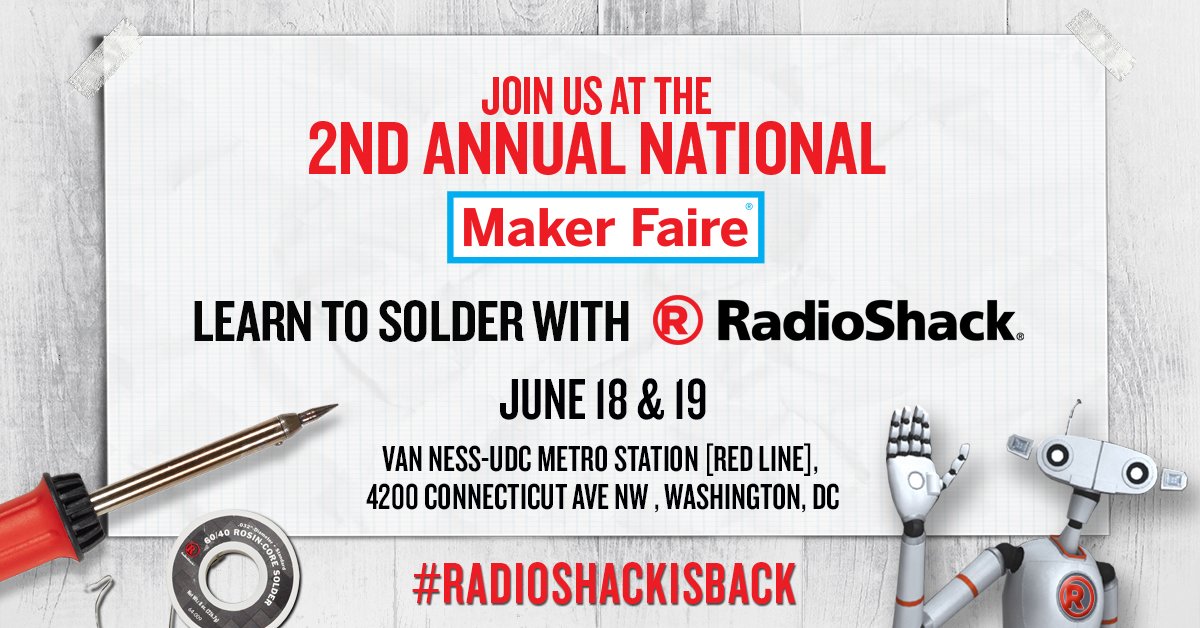 RadioShack on Twitter "Special MakeMonday Announcement! We'll be at the National makerfaire