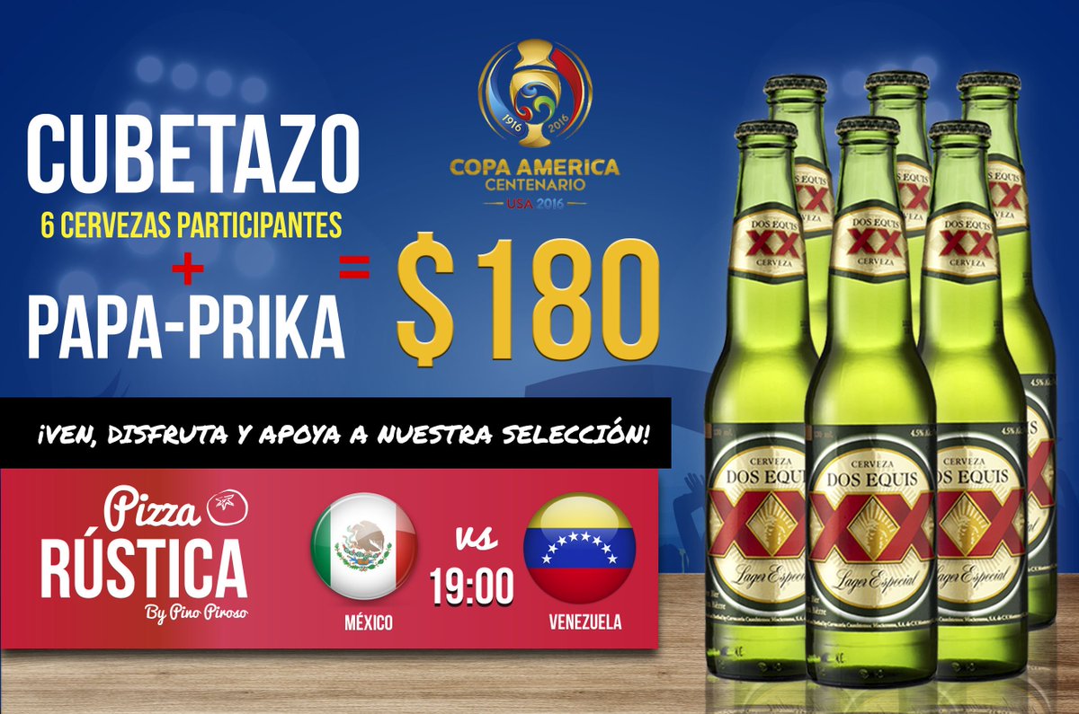 pizzarusticamex's tweet photo. !HOY JUEGA MÉXICO! Ven y comparte tu apoyo a la selección! Usa #SomosRusticos y demuestra tu pasión por el futbol! https://t.co/9kjcC0HRRZ