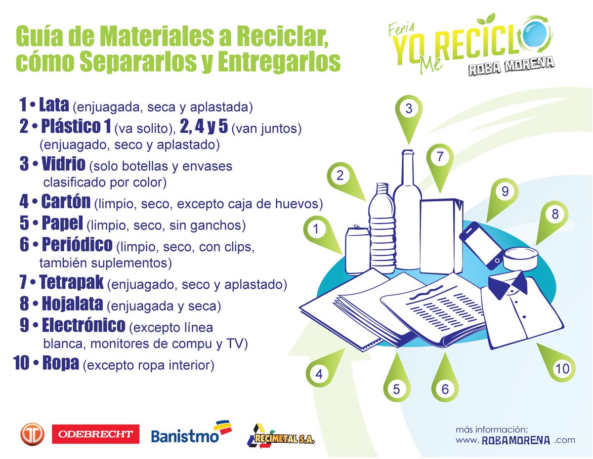 Los materiales que recibimos en feria #YoMeReciclo 
Separar para reciclar...Facilito!