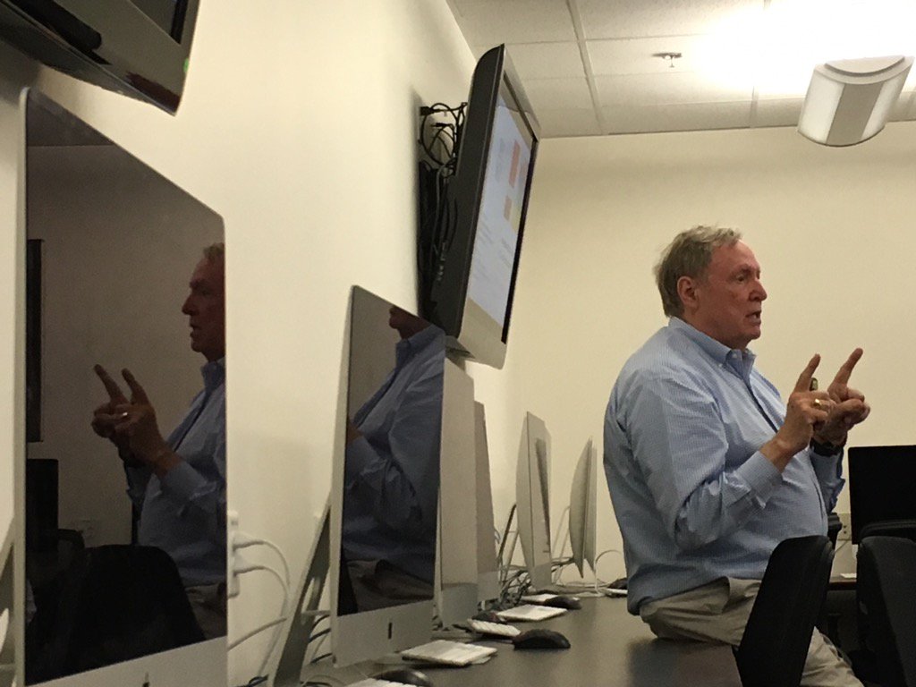 cbran59's tweet photo. Bruce Watterson talks about design with lit mag students at #ncsma75 #ncsmi16 https://t.co/kccnnOJA7I
