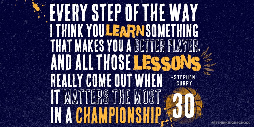 XQAmerica's tweet photo. .@StephenCurry30 on taking your learnings and applying them to all areas of your life! #NBAFinals #RethinkHighSchool https://t.co/Eur4rC6OeA