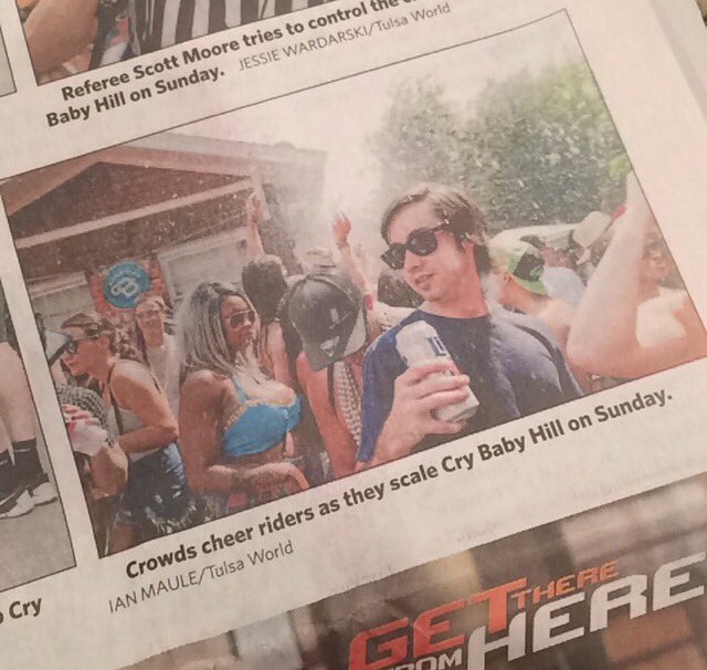 ItsBrimeTime's tweet photo. About time the press paid some attention to what a photogenic day drinker I am! Quality journalism, @tulsaworld https://t.co/qdx1rQKr2h