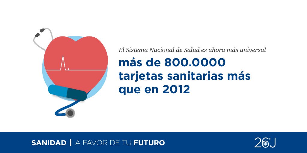 Sánchez olvida que con una legislatura de <a href="/marianorajoy/">Mariano Rajoy Brey</a> hay 800.000 tarjetas sanitarias más que en 2012 #Debate13J