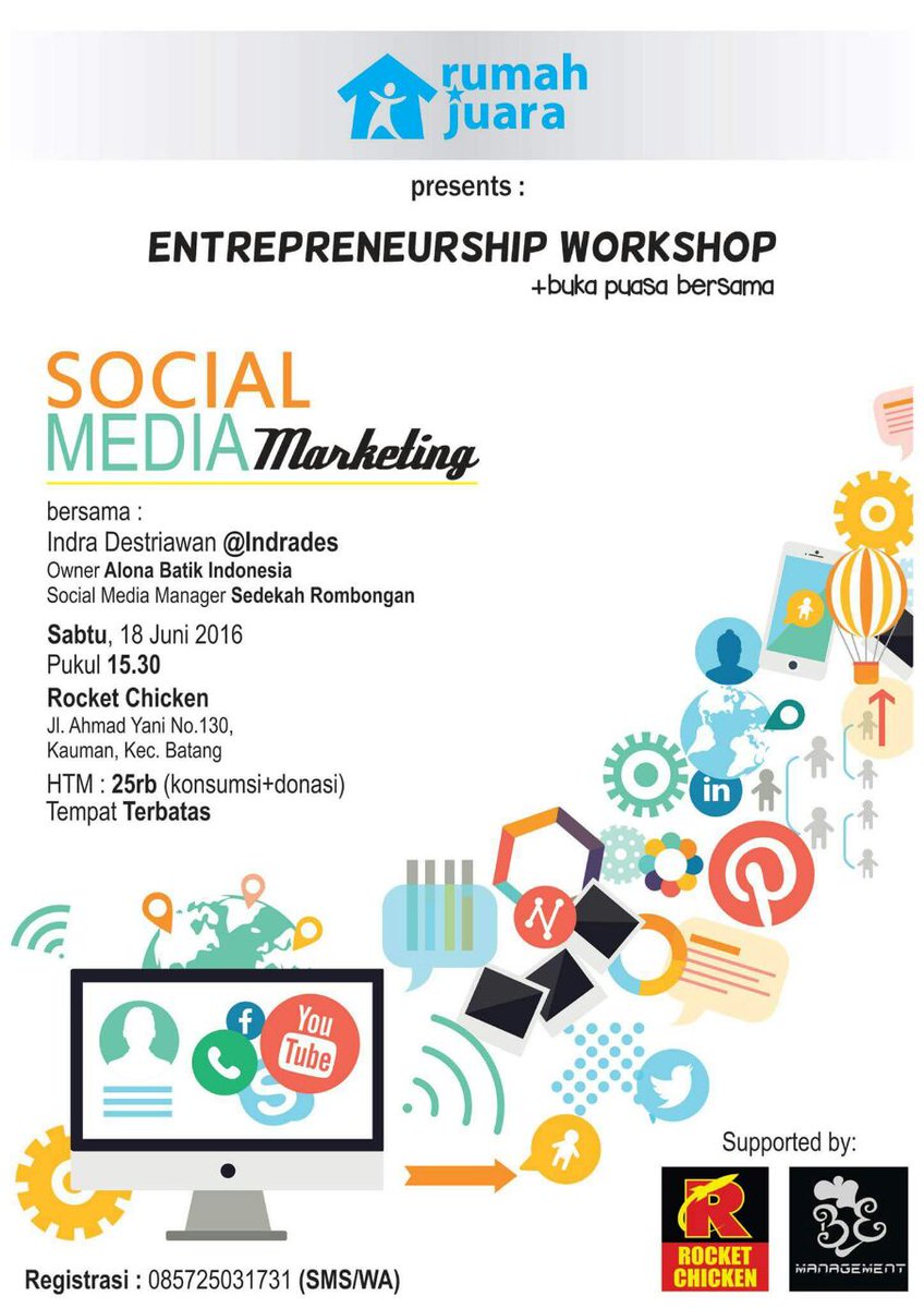 be_management16's tweet photo. #batangevent Entrepreneurship Workshop, 18 Juni 2016 pkl 15.30 di Rocket Chicken A. Yani Batang. https://t.co/CeGaJh7Evc