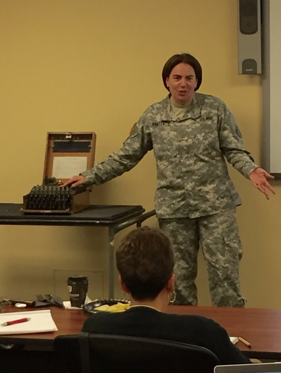 Reconnect 2016: ACI researcher <a href="/natalie_vanatta/">Natalie Vanatta, PhD</a> demonstrates WWII #Enigma cypto. <a href="/CCICADA/">CCICADA</a> ow.ly/p81u301dFUv