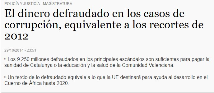 PODEMOS's tweet photo. La corrupción de unos pocos nos sale muy cara a todas y todos. No podemos seguir tolerándola. #Debate13J https://t.co/kpigawYWvP