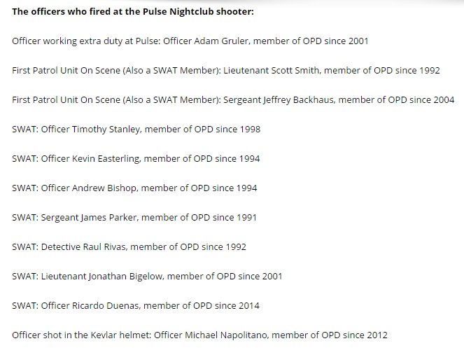.<a href="/OrlandoPolice/">Orlando Police</a> releases names of all the heroes who engaged in gunfire w/ Mateen. <a href="/FOX13News/">FOX 13 Tampa Bay</a>