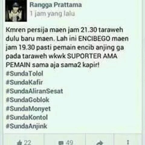 Mohon ditindak lanjuti pak, penghinaan kepada kami sbg orang sunda @CCICMabesPolri @DivHumasPolri