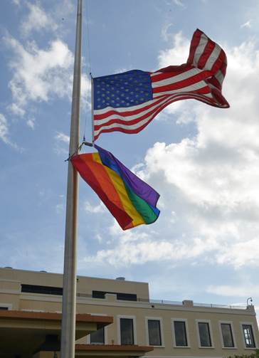 Our Flag At Half Mast In Memory We Fly The Rainbow Flag In Solidarity Thx U To All Jamaicans