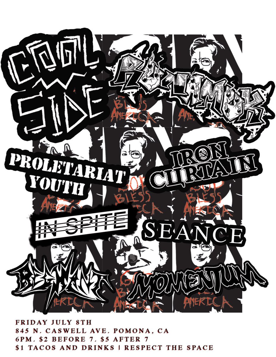 We have a show July 8th in Pomona. Come out and support every band on the line up. ⚡️