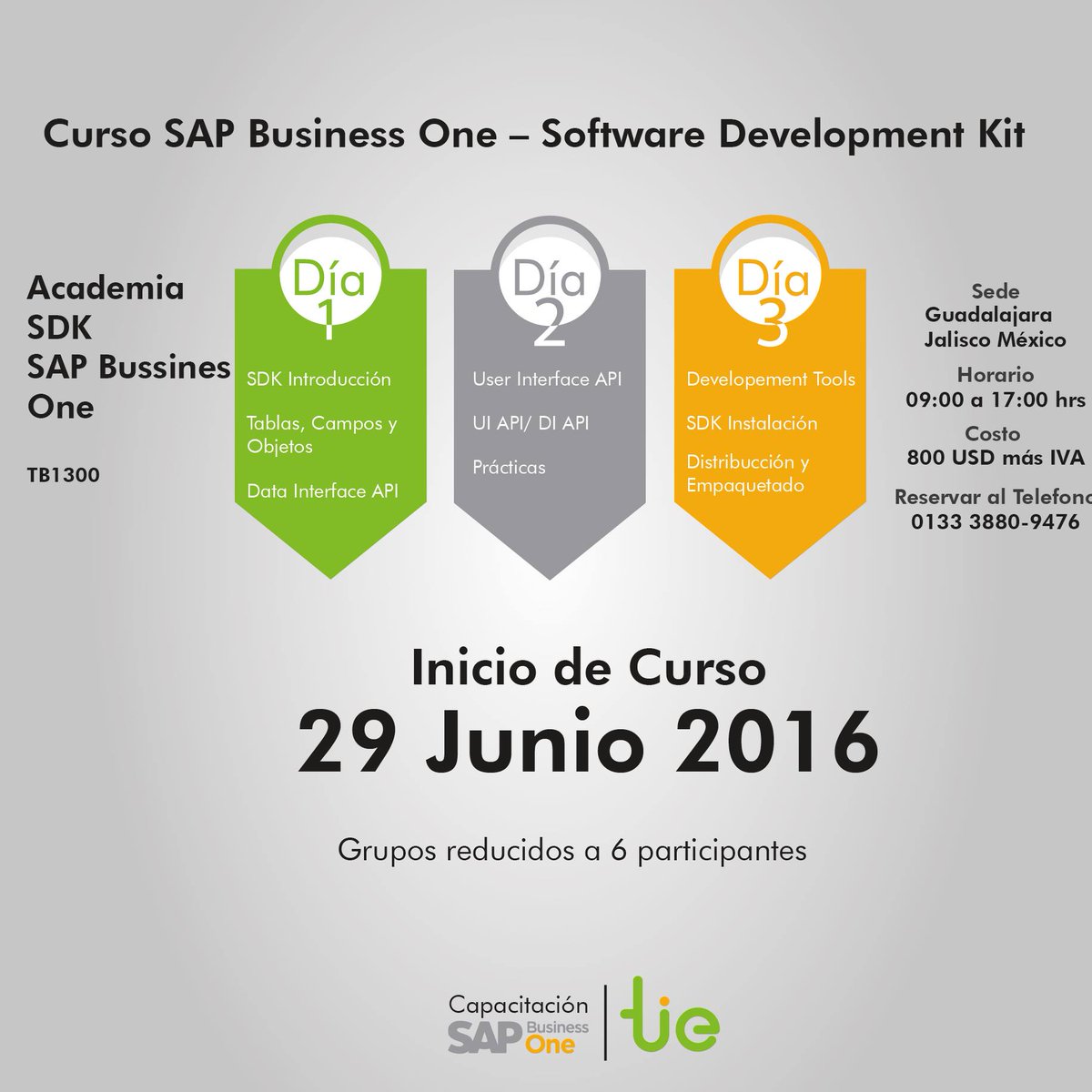 Tie_oficial's tweet image. Curso SDK para @SAPBusinessOne ¿Qué estas esperando?
Reserva tu lugar ! #Tie #SoftwareDevelopmentKit