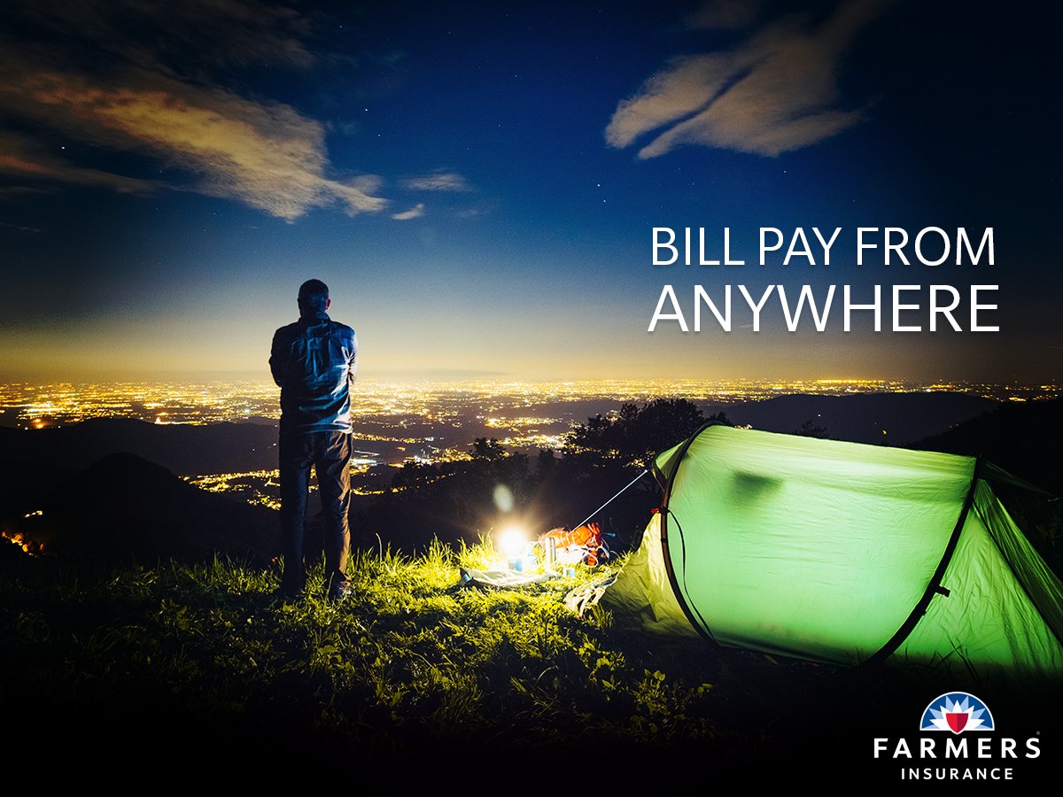 TexasHomePolicy's tweet photo. Tent up. Fire roaring. Marshmallows toasted. Bill paid. With Farmers Mobile App, it’s that easy. https://t.co/fYjuPbHO2v