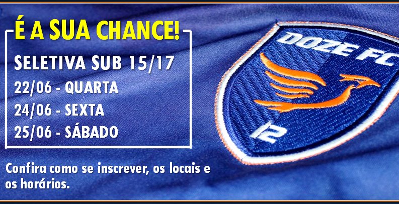 DozeFC's tweet photo. Inscrições para os testes das categorias sub 15 e sub 17 estão abertas! Confira no site: https://t.co/tIqSPhbFkT https://t.co/9lVFvlDX4q