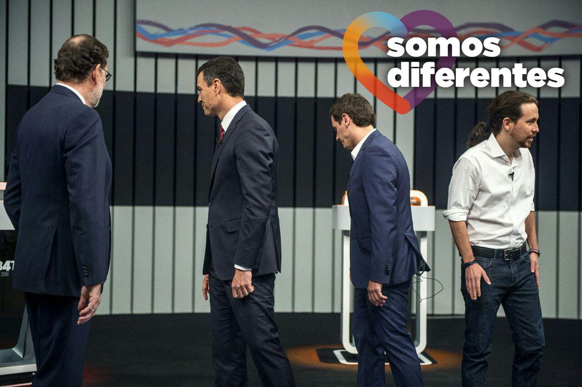 PODEMOS's tweet photo. El cambio está más cerca. Alegría e ilusión. Unid💜s Podemos. #Debate13J https://t.co/7hw7hHS7j9