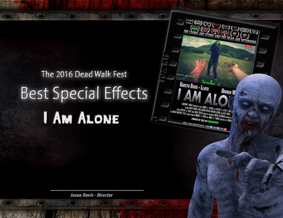 IAMALONEmovie's tweet photo. Awards! #iamalonethemovie #bestfeature #bestcinematography #bestspecialeffects #bestactor @Pancheers #deadwalkfest https://t.co/Z904IQF9hs