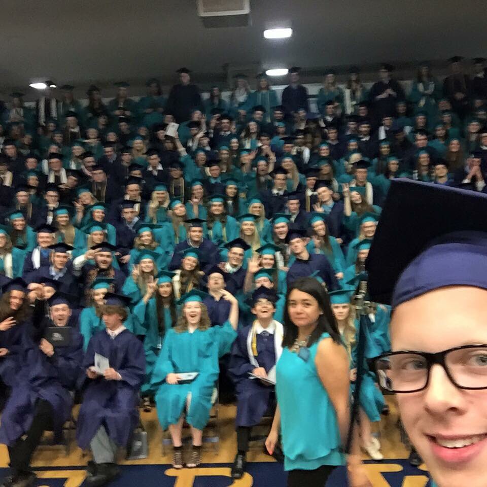 ChristaHazel's tweet photo. @LCHSUnited sorry for the school board chairman #photobomb.  At least I was color coordinated! #idedu #SoEmbarrased https://t.co/fw7D8e6kLn
