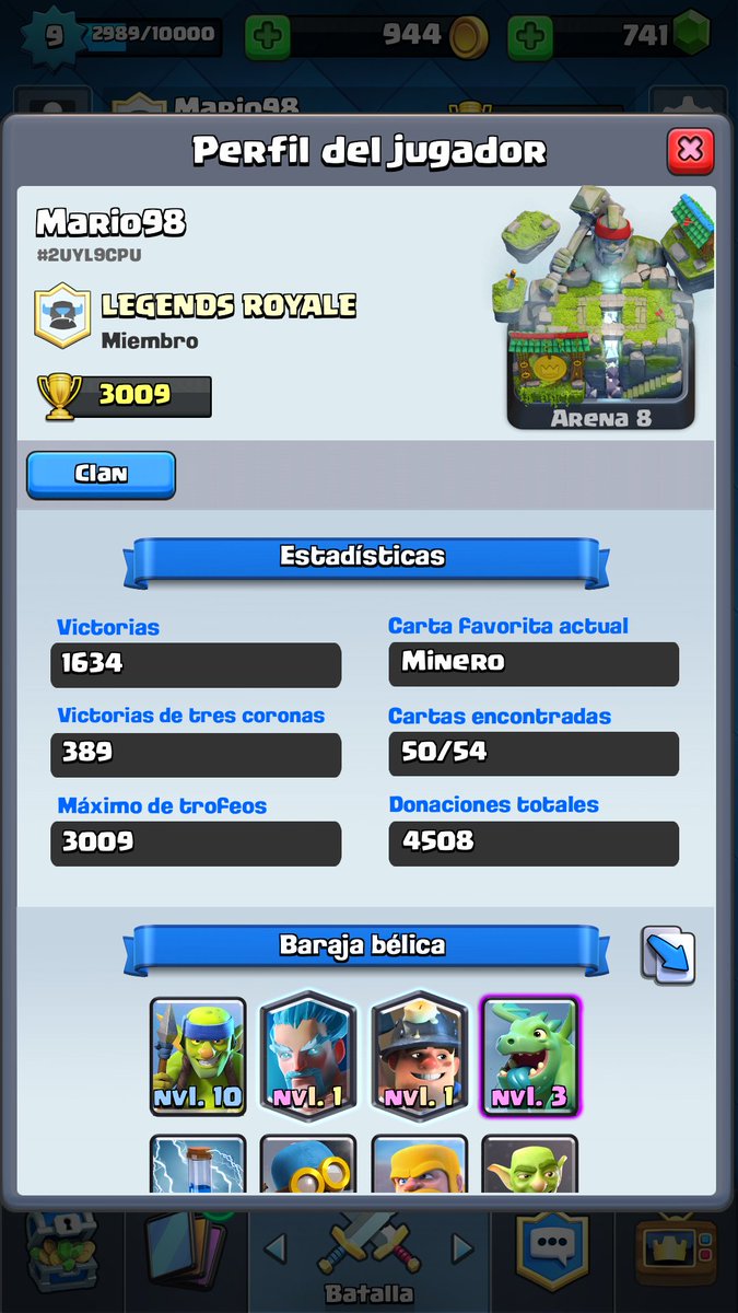 Mario98Clash's tweet photo. Por fin en Arena 8!! Ahora toca mantenerse y seguir ahí arriba VAMOS!!💪 https://t.co/QqwhWWol45