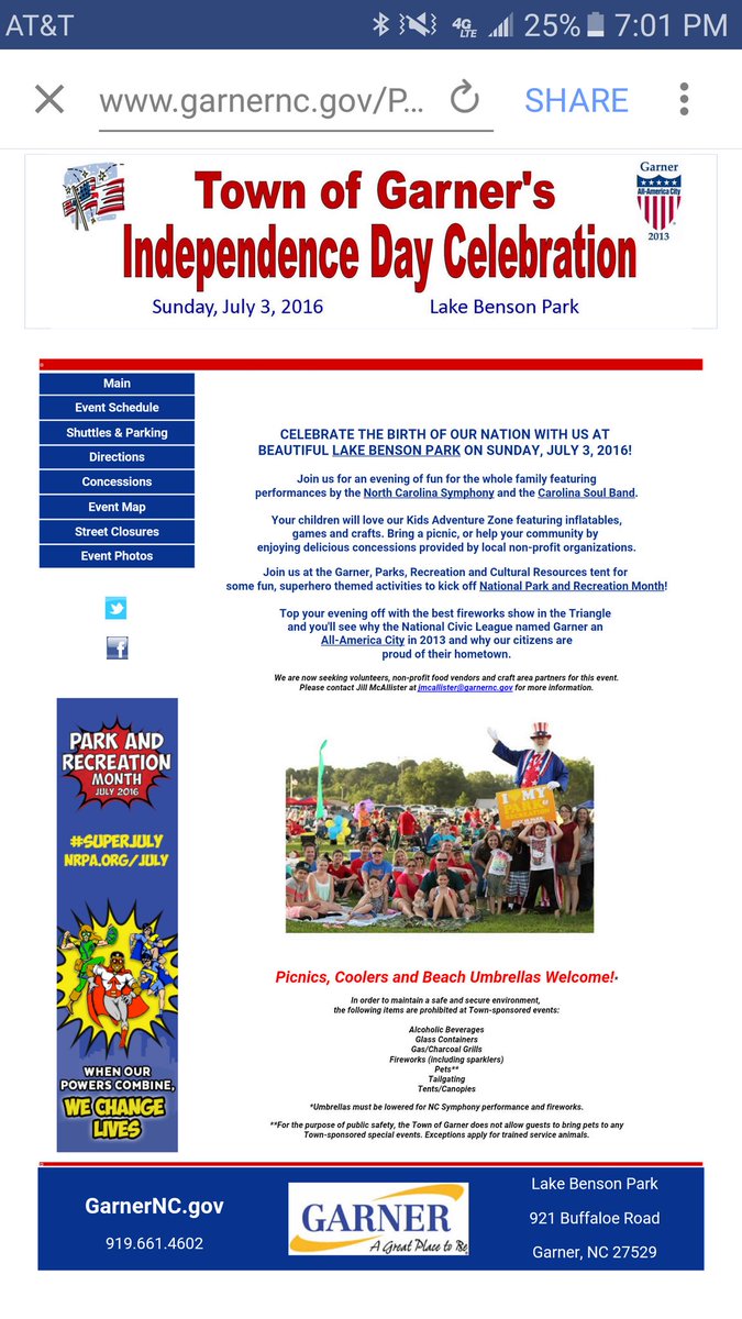 TimothySellsNC's tweet image. Come out and celebrate July 3rd. 
#realtor #realestatebroker #townofgarner #IndependenceDay #2016 #community #HTR