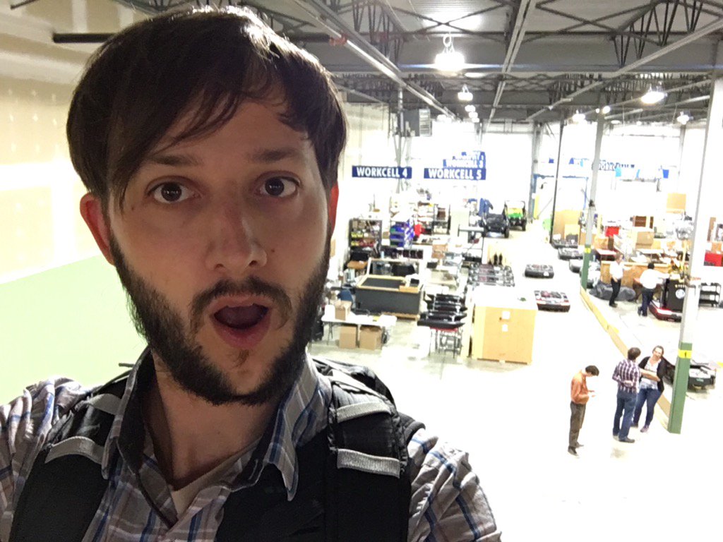 BrentWettlaufer's tweet image. #hackernestkw tonight is at #clearpathrobotics and I&apos;m like a kid in wonderland. The robots are so cute! @HackerNest