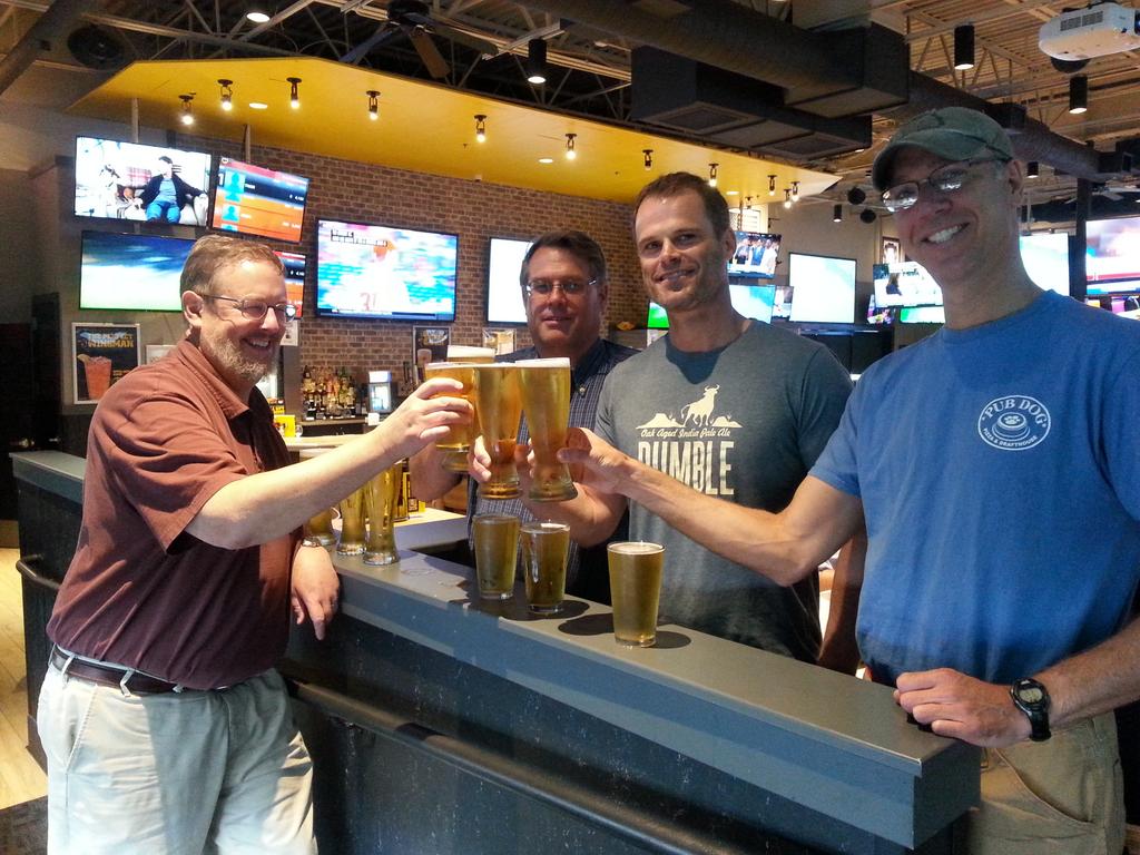 UnionMillsMD's tweet photo. Celebrating best #homebrew from 2015 #MDMicrobrew Fest at keg tapping @BWWings Westminster. Good #MDBeer! #MDMBF https://t.co/mHF4FkjGav