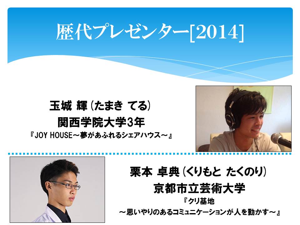 gakusei_drepla's tweet photo. 【学生ドリプラ　歴代プレゼンター［2014］part①】
https://t.co/HtGm036G6d