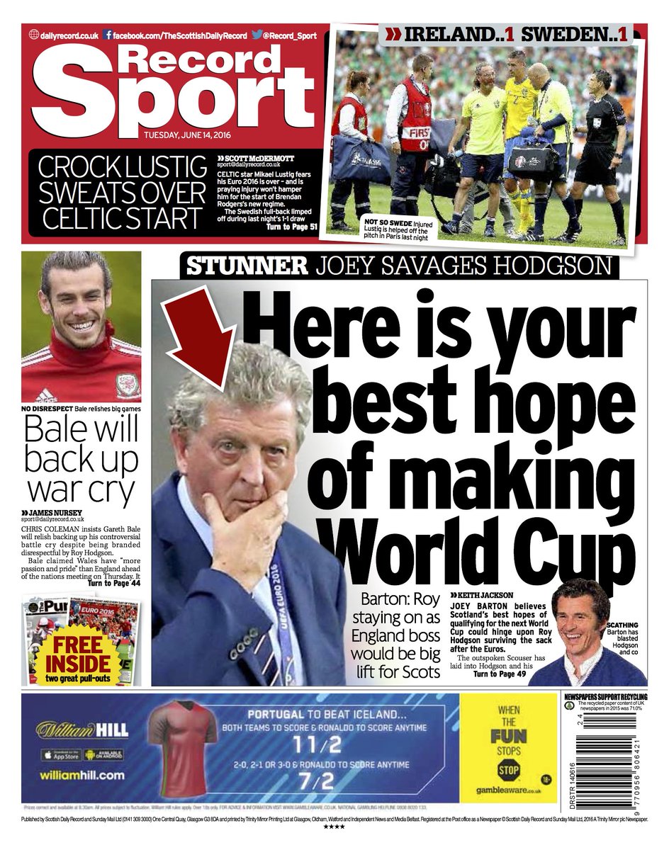 The Daily Record on Twitter "... and your Record Sport back page 