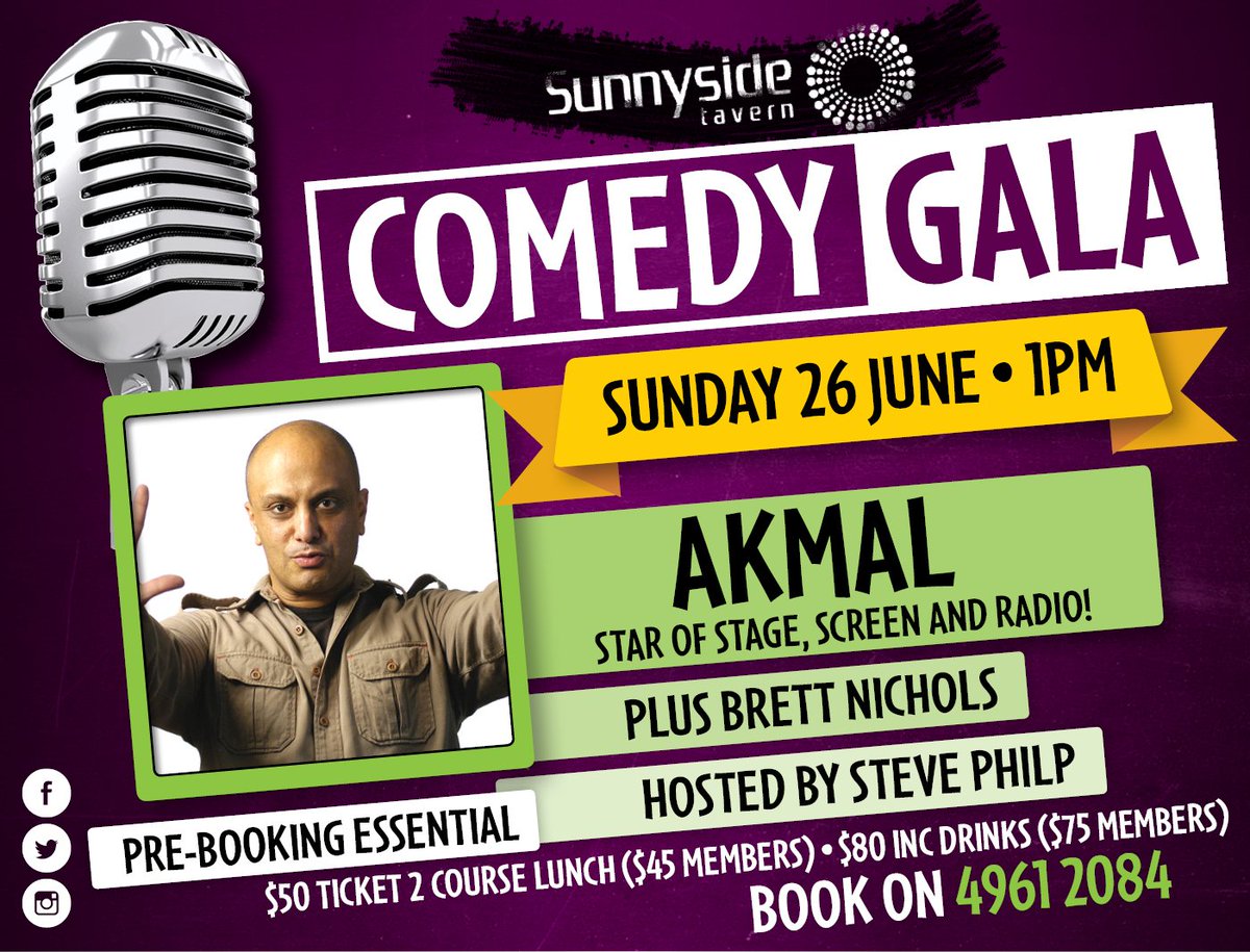 TICKETS SELLING FAST!
Akmal is coming next week... purchase tickets here:
ow.ly/PVhD301e6sA