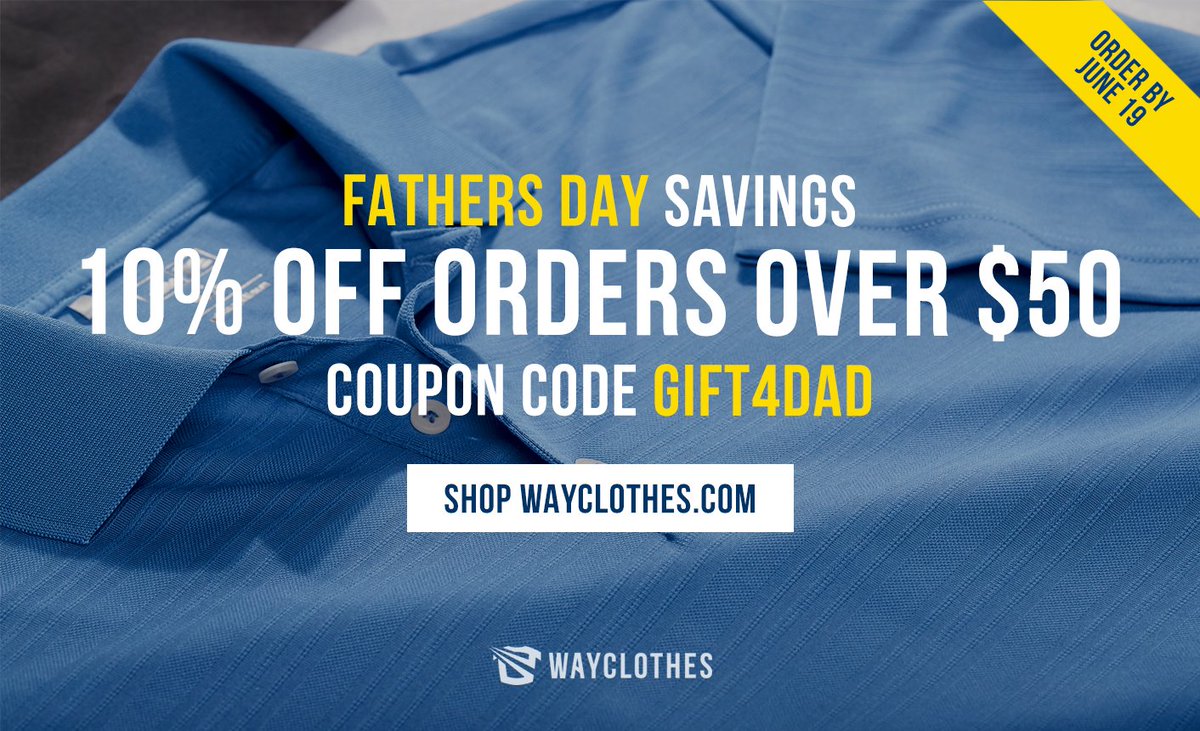WayClothes's tweet image. Don't forget about dad! Use coupon code GIFT4DAD to take 10% off orders $50+
wayclothes.com #fathersday