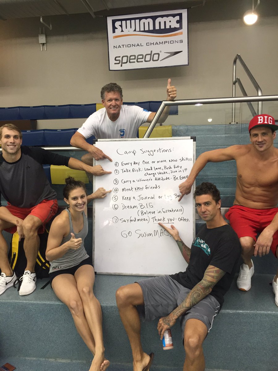 SwimCoachMarsh's tweet image. Great advice to our 300+ @swimmacc youngsters at camps and all @USASwimming campers (inc. @RyanLochte BIG acronym)
