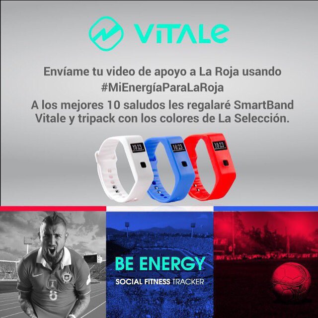 Atención, para alentar a La Roja mañana voy a regalar smartbands con los colores de la selección!!👍👍👍