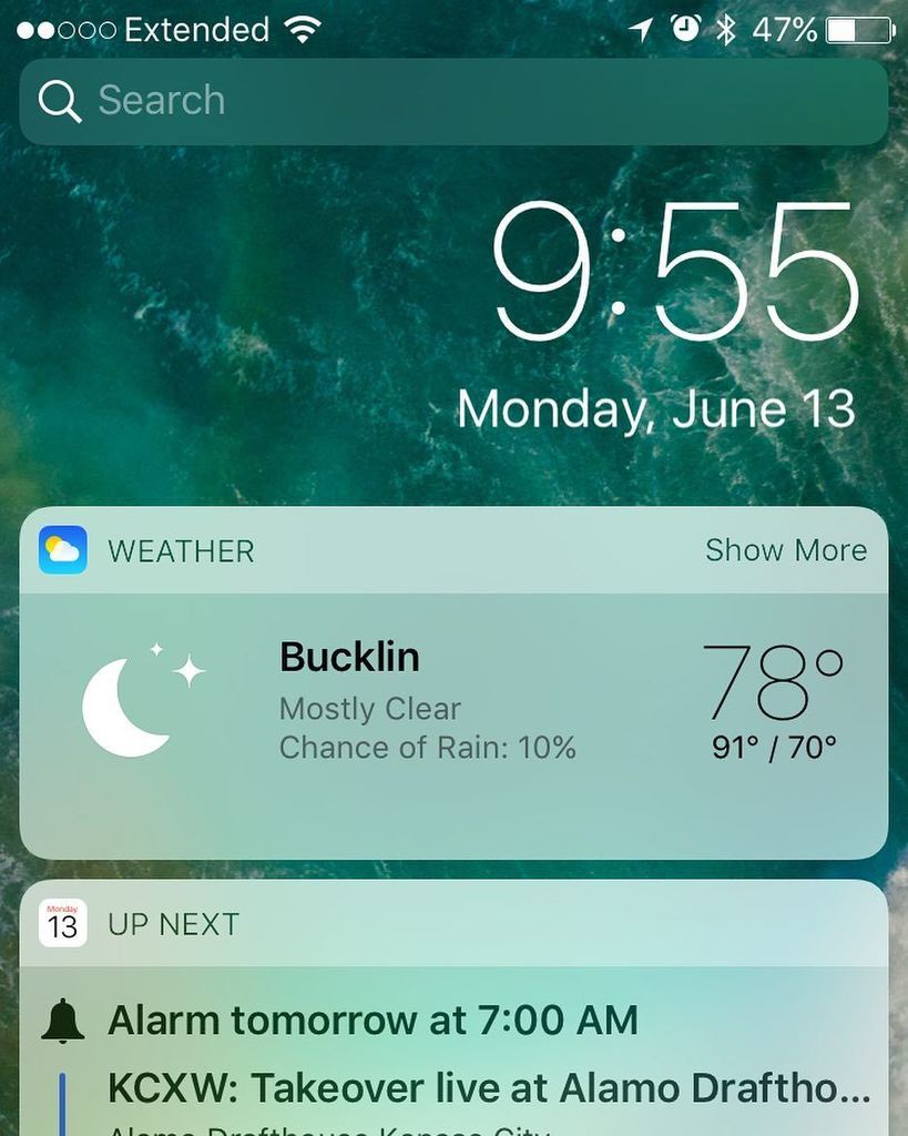 FinneyM14's tweet photo. So... #ios10 is great. #newlockscreen https://t.co/dEXalBGS26 https://t.co/UxoIzQE2S3