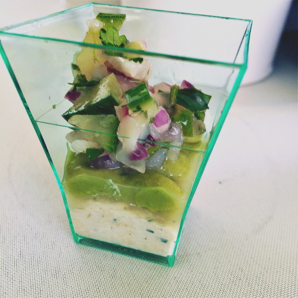 <a href="/RotaryClubSGB/">RotaryClubSGB</a> awesome #tasteofthetown #sunsetpoint. Verrine goodness- smoked trout, avocado, whitefish ceviche