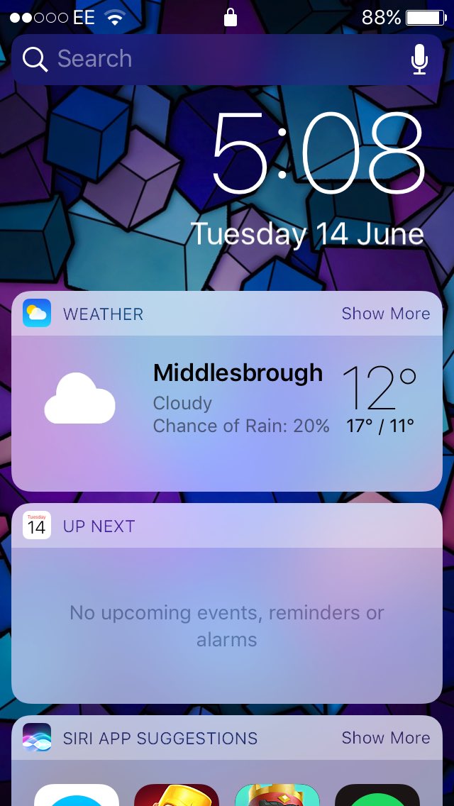 _AlexToner's tweet photo. Loving the #iOS10 so much better than iOS 9! https://t.co/t7U2YEUuFL