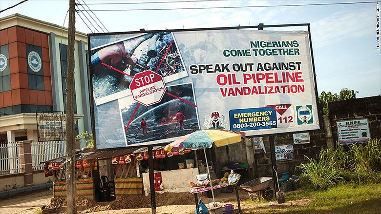 CNNBusiness's tweet image. Oil's biggest wild card: Chaos in Nigeria cnnmon.ie/1XkPouQ