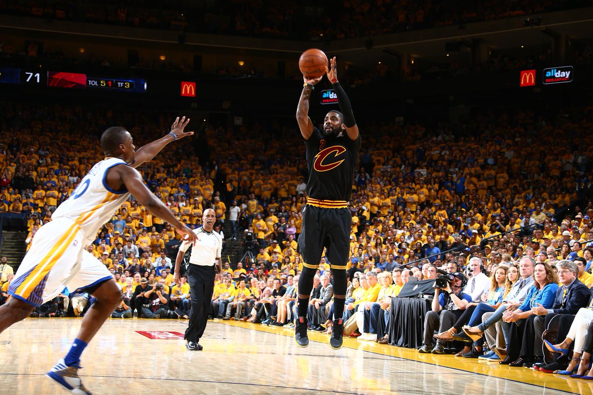 NBAcom's tweet photo. Kyrie Irving joins Wilt Chamberlain as only players in #NBAFinals history to score 40+ while shooting at least 70% https://t.co/mAUifDRYU2