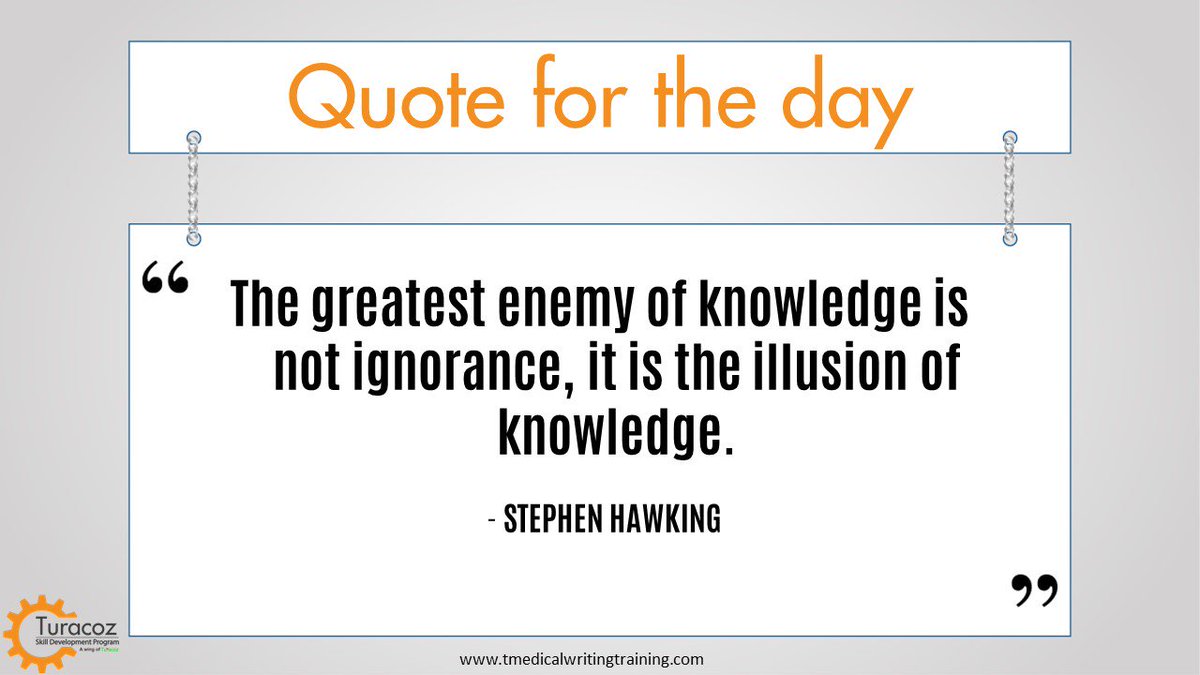 TuracozSkill's tweet photo. #TuracozMedicalWritingTraining - #QuoteForTheDay
Info #ClinicalMedicalWritingTraining : https://t.co/Jna8M9kpWN . https://t.co/nvjiCo9x6d